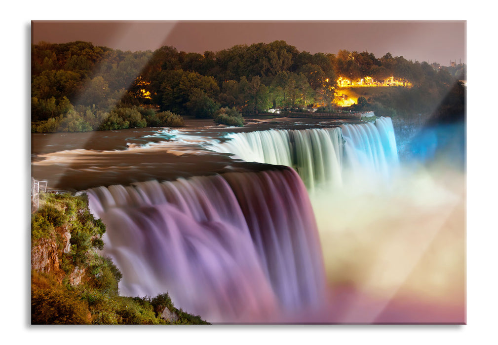 Pixxprint Majestätische Niagara Fälle, Glasbild