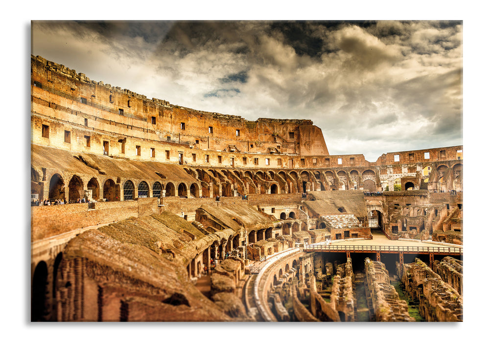 Pixxprint Colloseum in Rom von innen, Glasbild