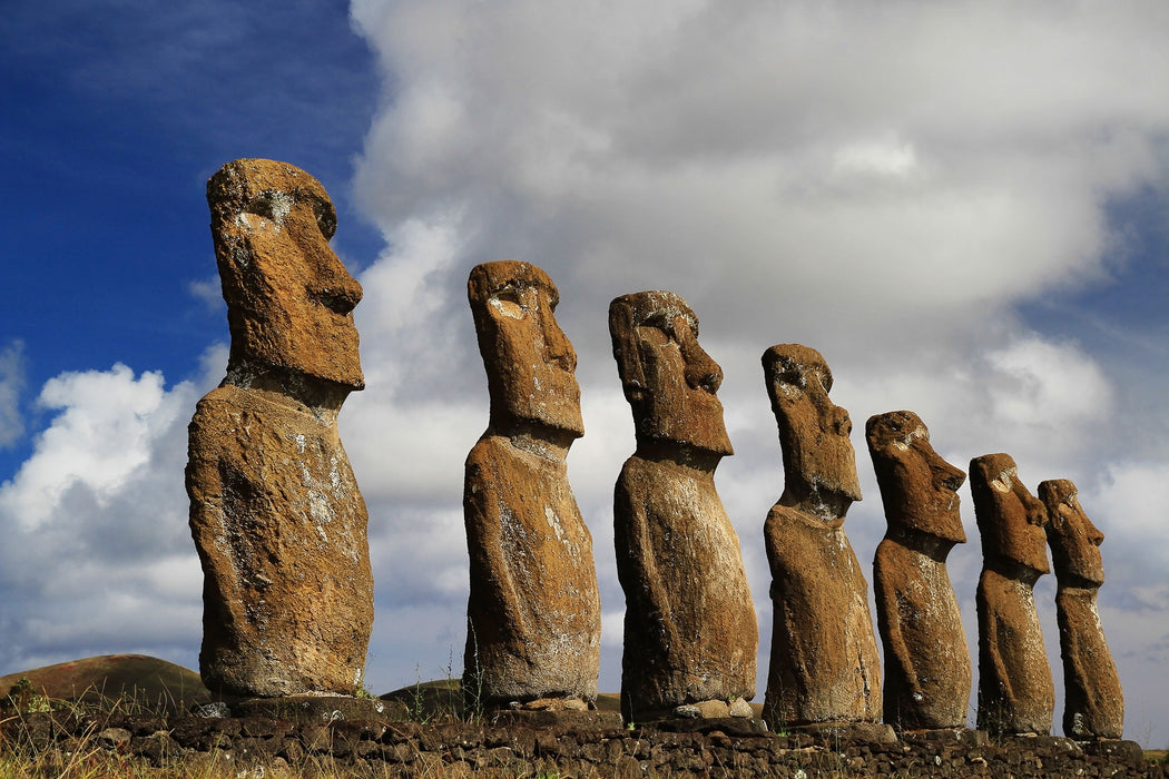 Moai Statuen auf den Osterinseln, Glasbild