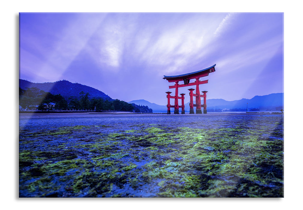 Torii in Hiroshima Japan, Glasbild