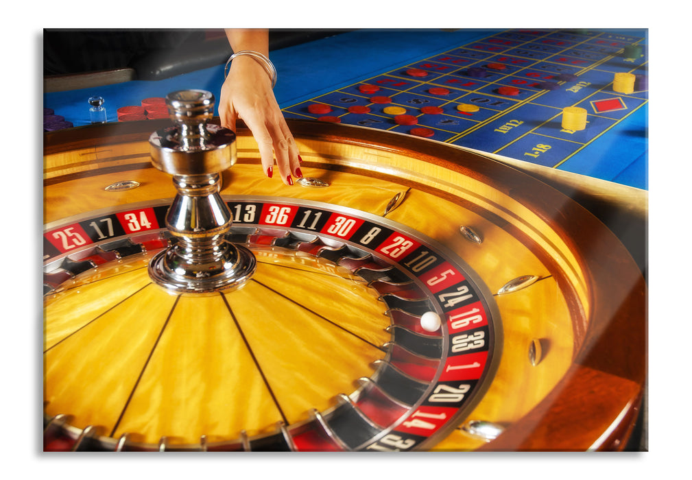 Roulette Tisch in Las Vegas, Glasbild