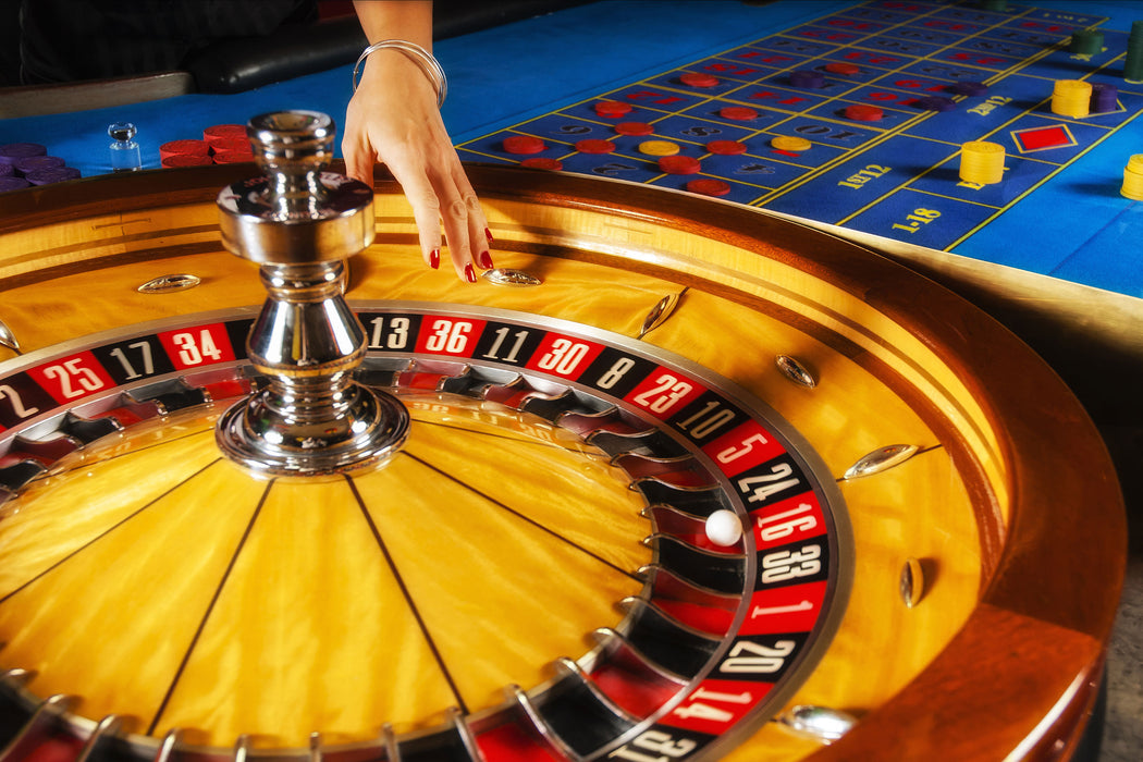 Roulette Tisch in Las Vegas, Glasbild