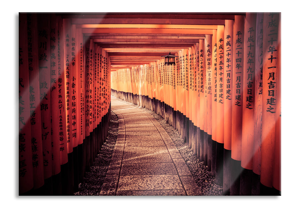 Pixxprint Gebetsgang Tempel, Glasbild