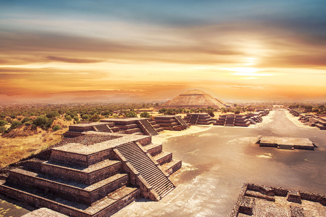 Maya Tempel Mexico, Glasbild