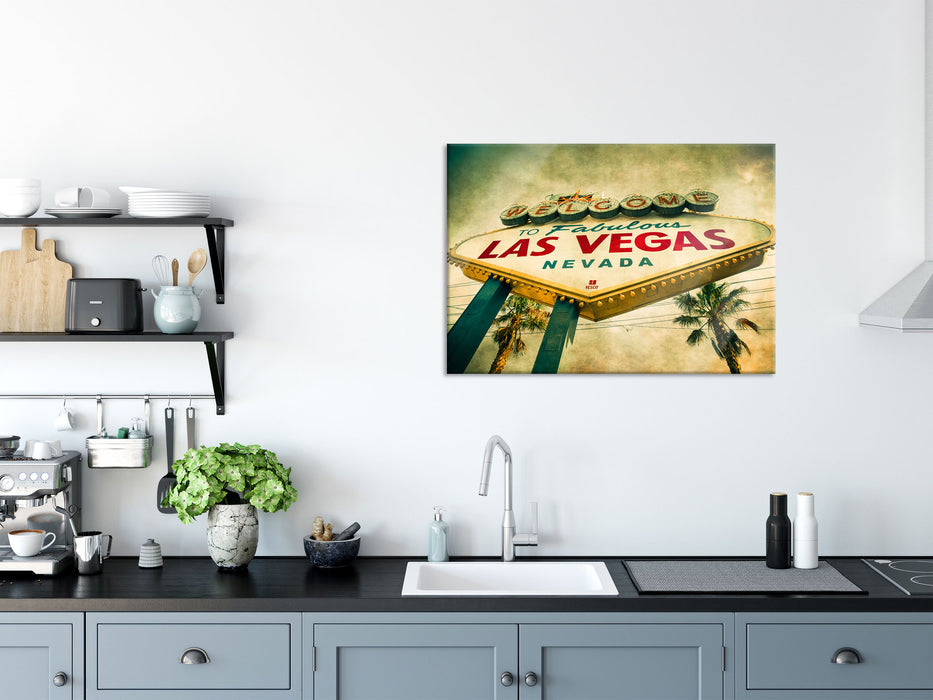 Las Vegas Ortsschild, Glasbild