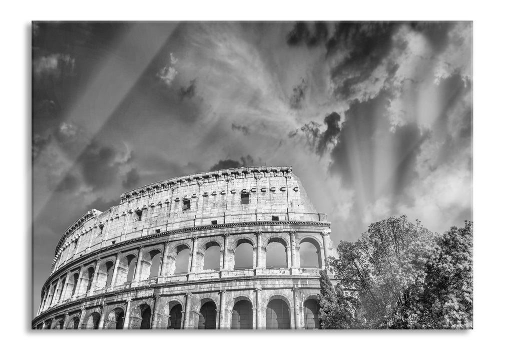 Pixxprint klassisches Colloseum in Rom, Glasbild