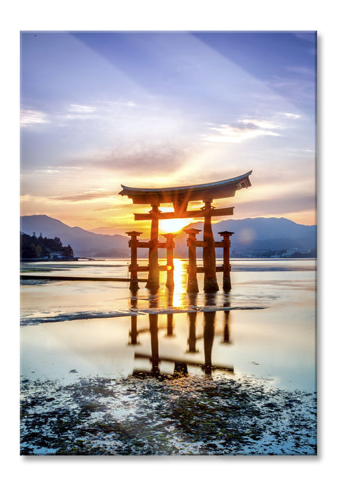 Pixxprint Torii Gate in Miyajima Japan, Glasbild