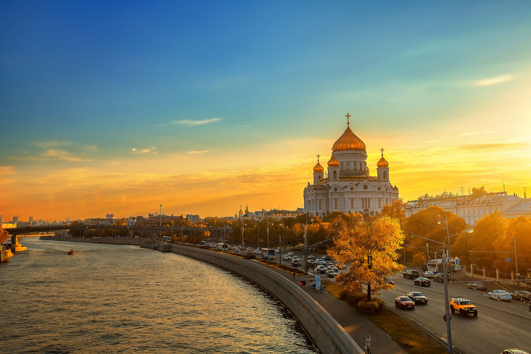 Sonnenuntergang in Moskau, Glasbild