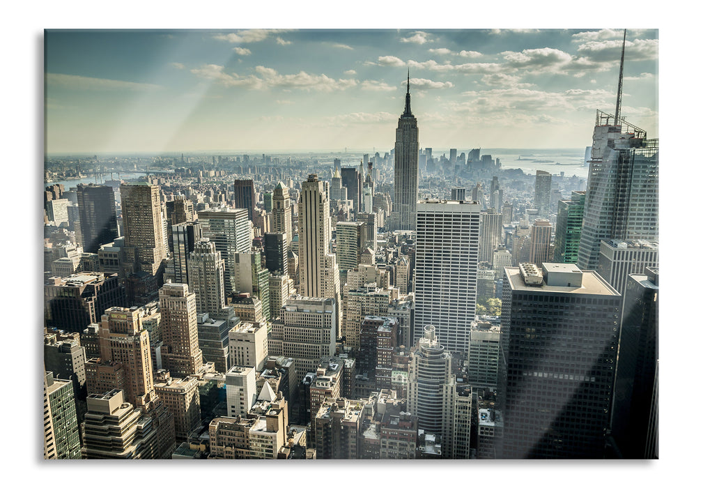 Pixxprint New York bei Tag, Glasbild