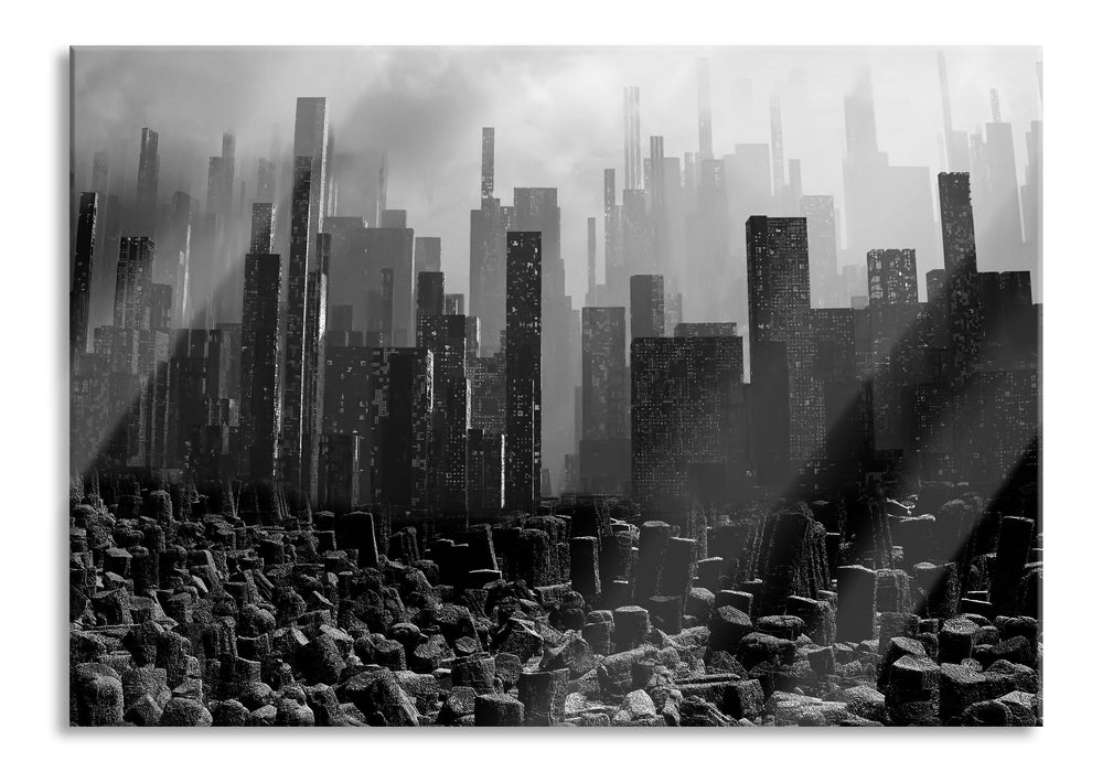 Stadt in Trümmern, Glasbild