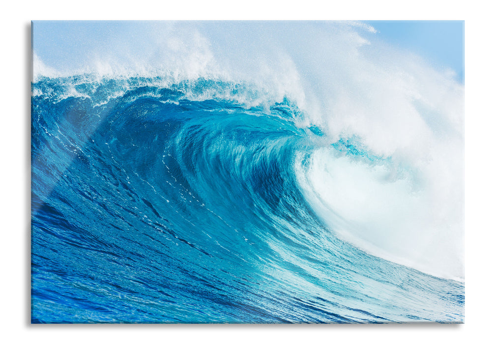 Pixxprint Atemberaubende Welle, Glasbild