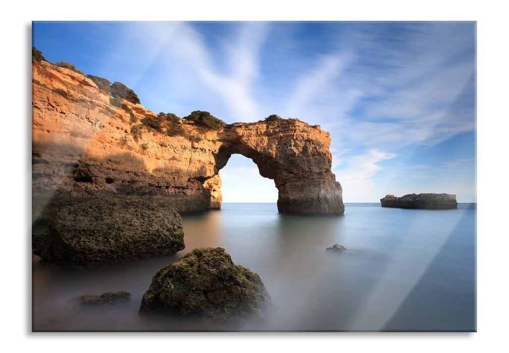 Riesiger Berg im Meer, Glasbild