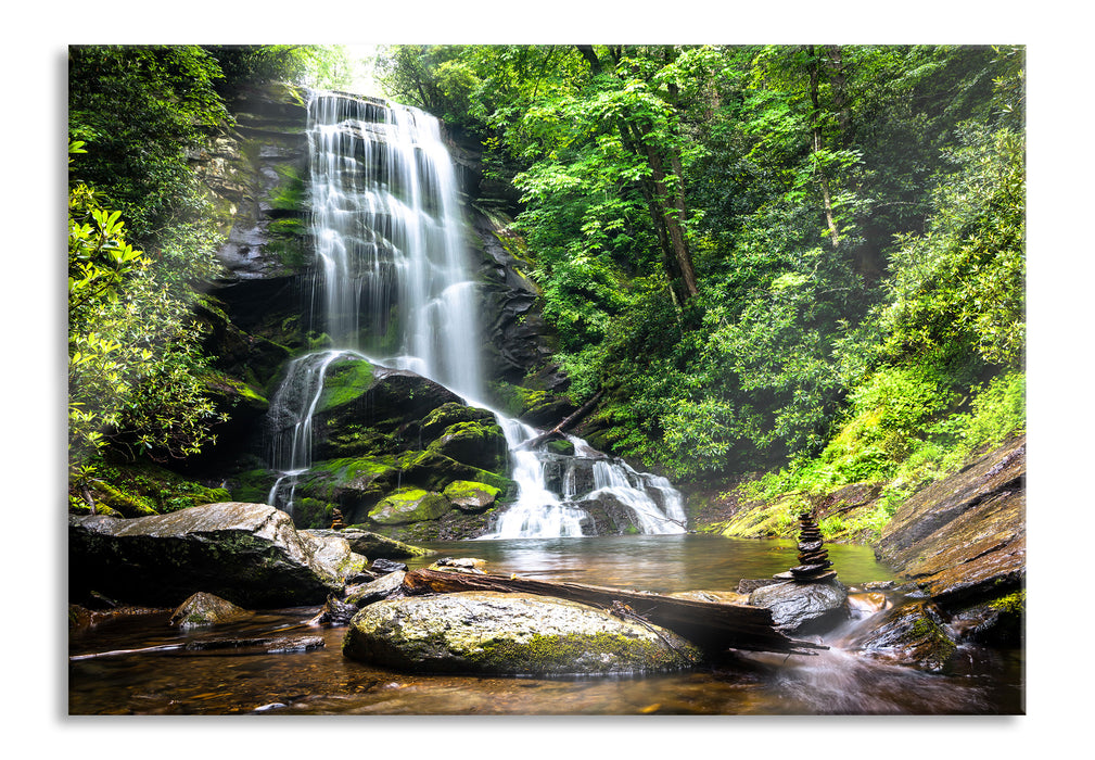 Pixxprint Wasserfall, Glasbild