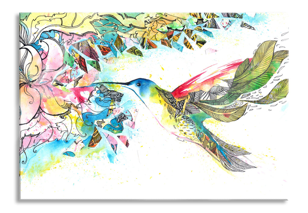 Pixxprint Kolibri Kunst, Glasbild