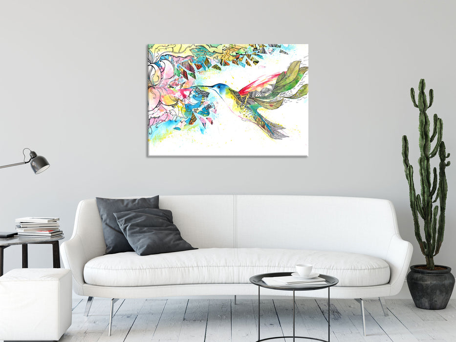 Kolibri Kunst, Glasbild