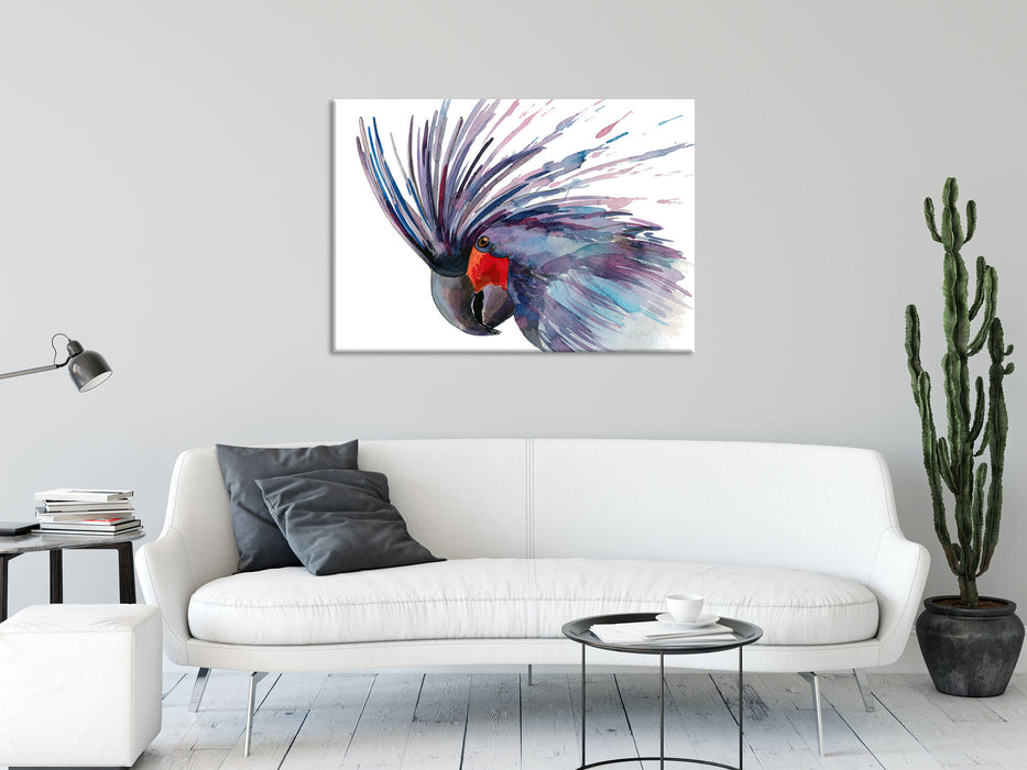 Exotischer Vogel Kunst, Glasbild