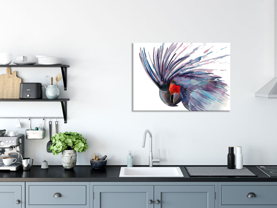 Exotischer Vogel Kunst, Glasbild