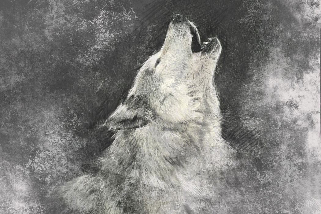 Heulender Wolf Kunst, Glasbild