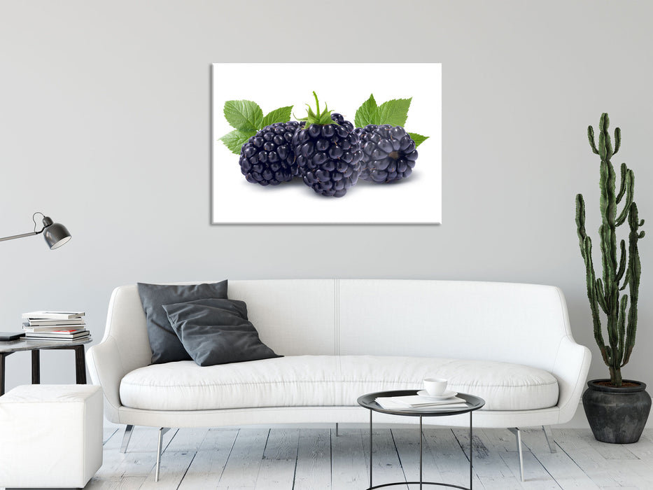 Leckere Brombeeren, Glasbild