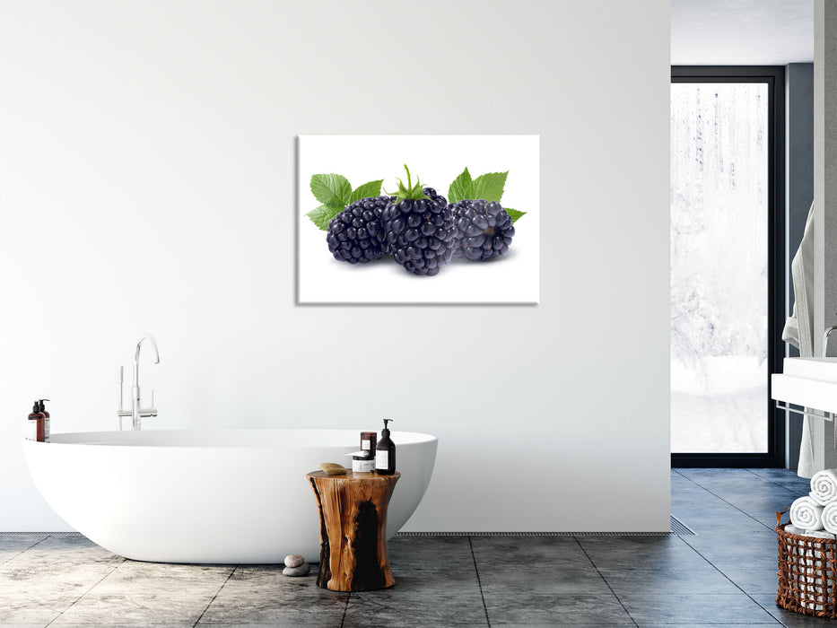 Leckere Brombeeren, Glasbild