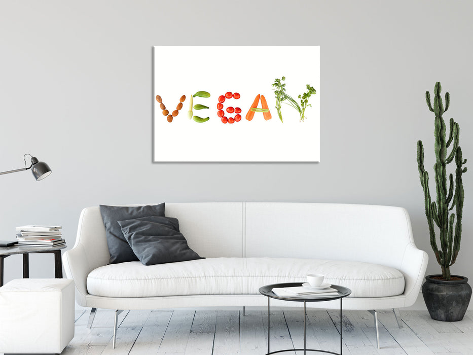 Vegan Gemüse, Glasbild