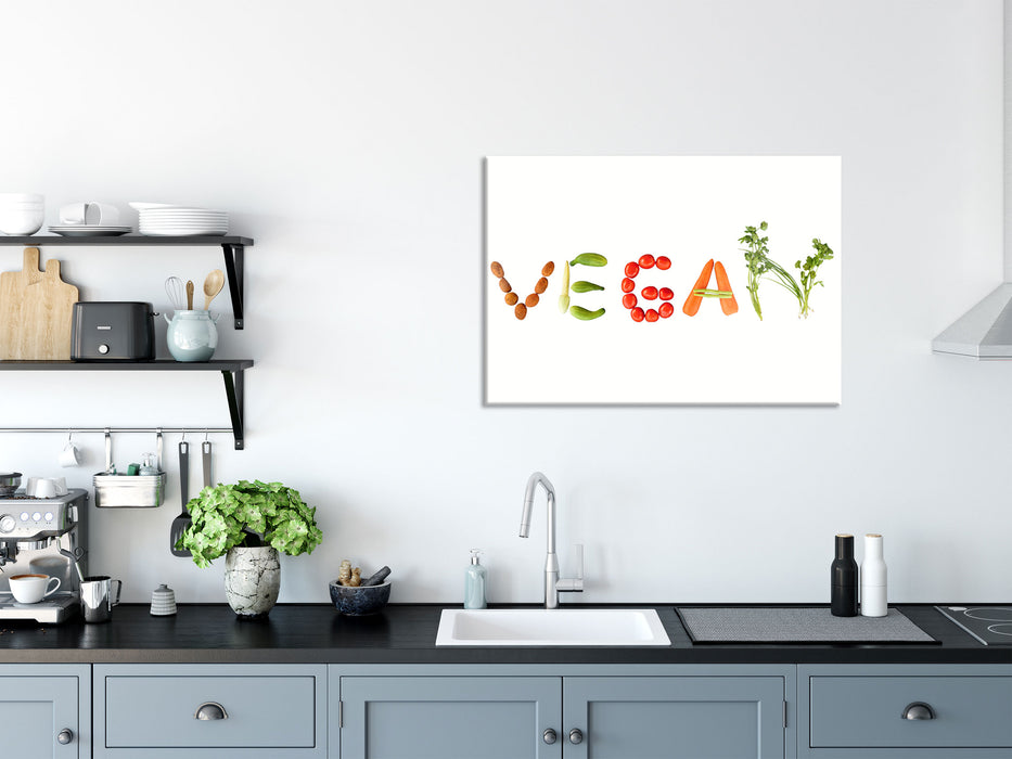 Vegan Gemüse, Glasbild