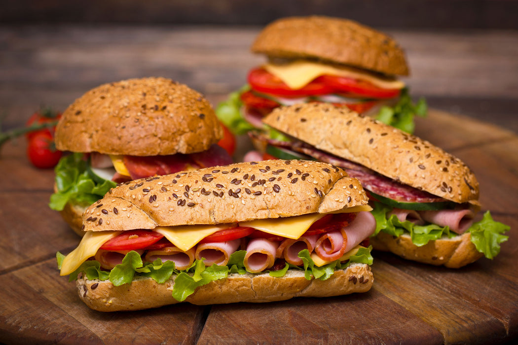 Köstliche Sandwiches, Glasbild