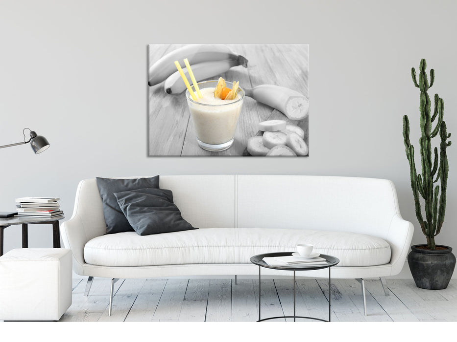 frischer Bananenshake, Glasbild