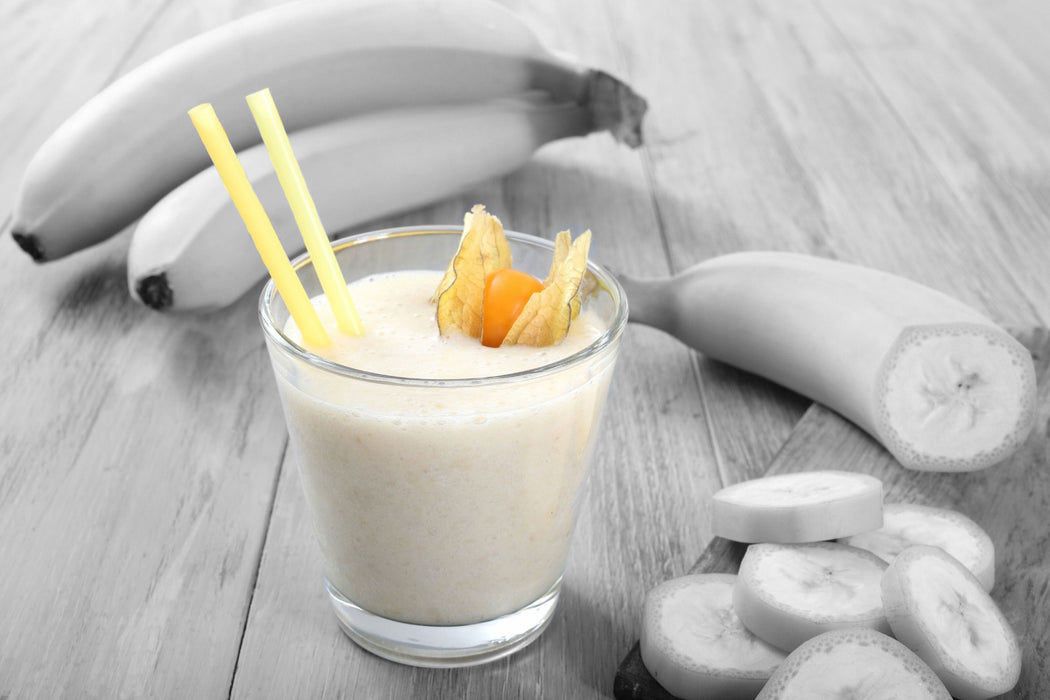 frischer Bananenshake, Glasbild