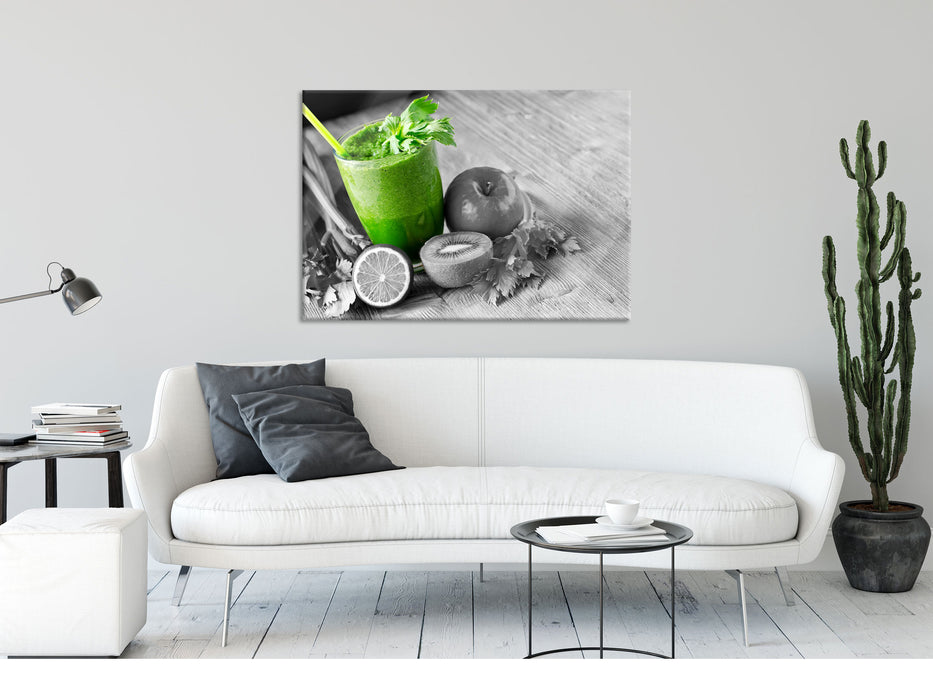 Apfel Limette Kiwi Smoothie, Glasbild