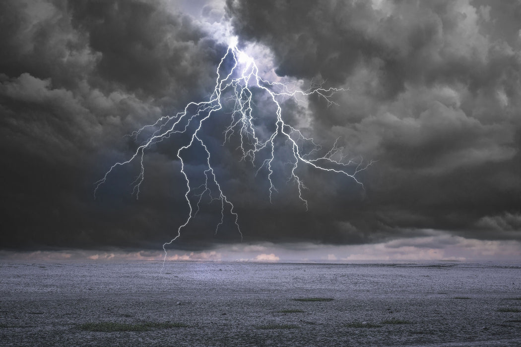 Gewitter über Meer, Glasbild