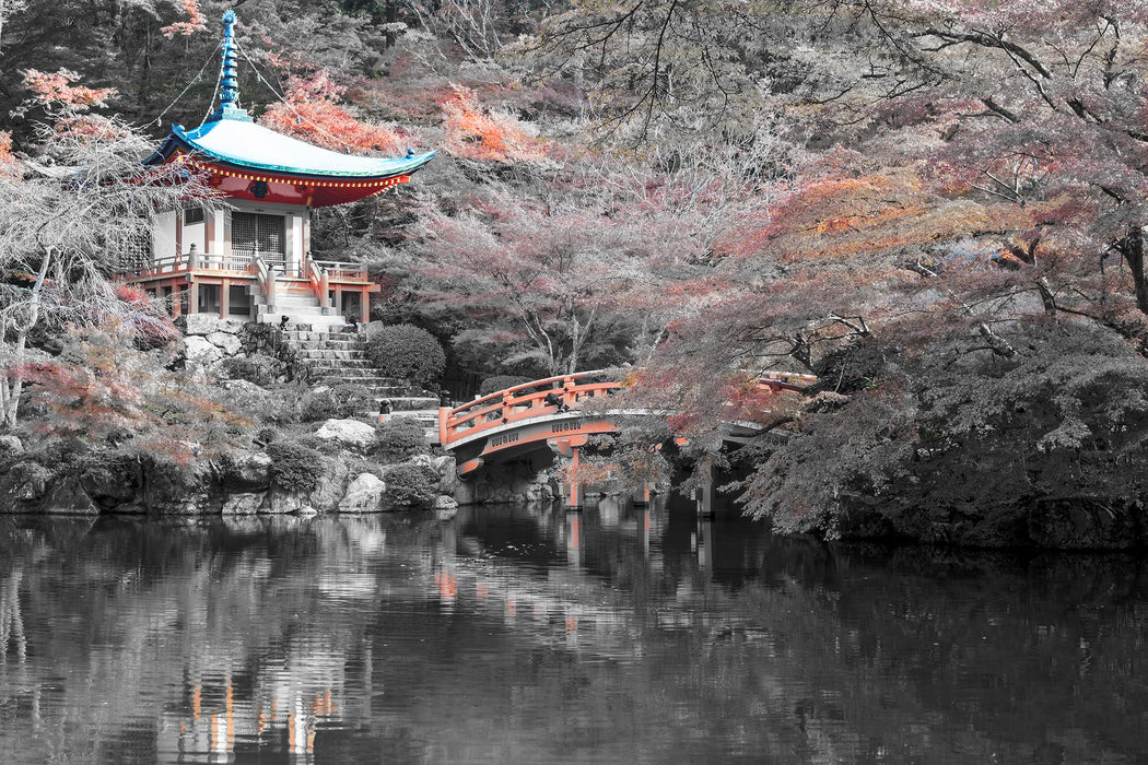 schönes Kloster in Japan, Glasbild