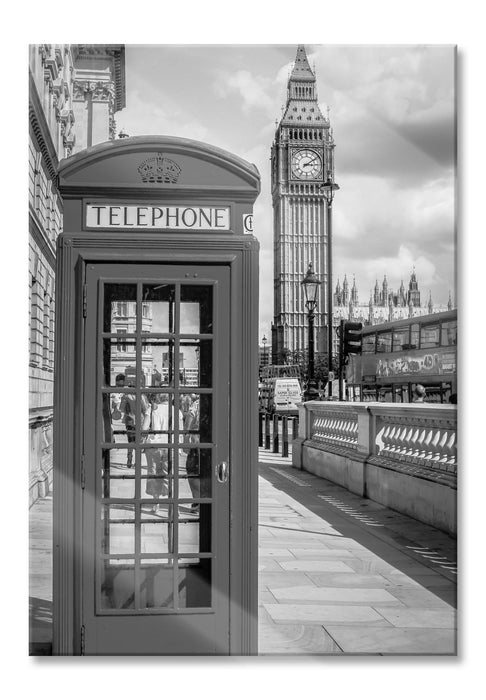 Pixxprint Telefonzelle in London, Glasbild