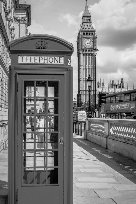 Telefonzelle in London, Glasbild