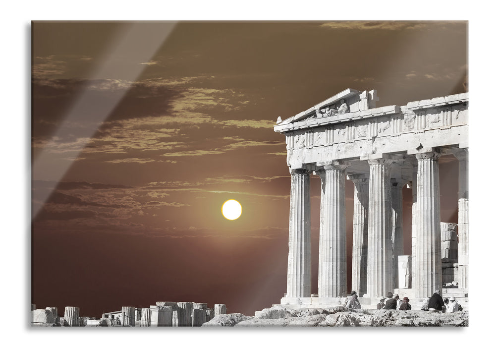 Pixxprint schöner Tempel der Athene, Glasbild