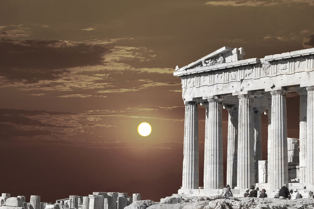 schöner Tempel der Athene, Glasbild