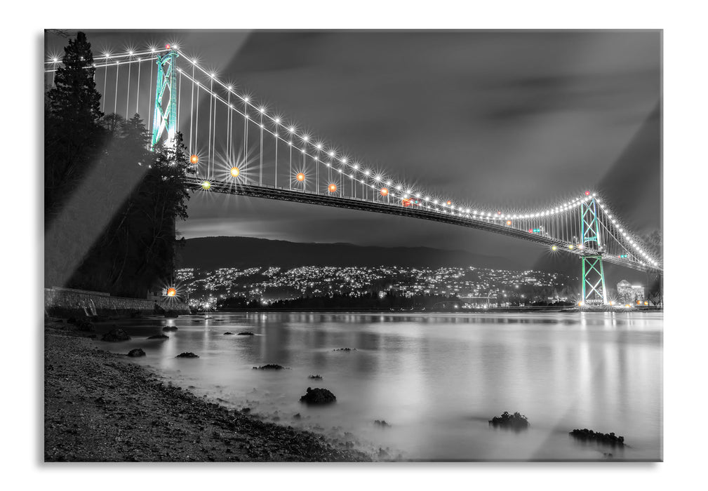 Pixxprint Lions Gate Bridge in Vancouver, Glasbild