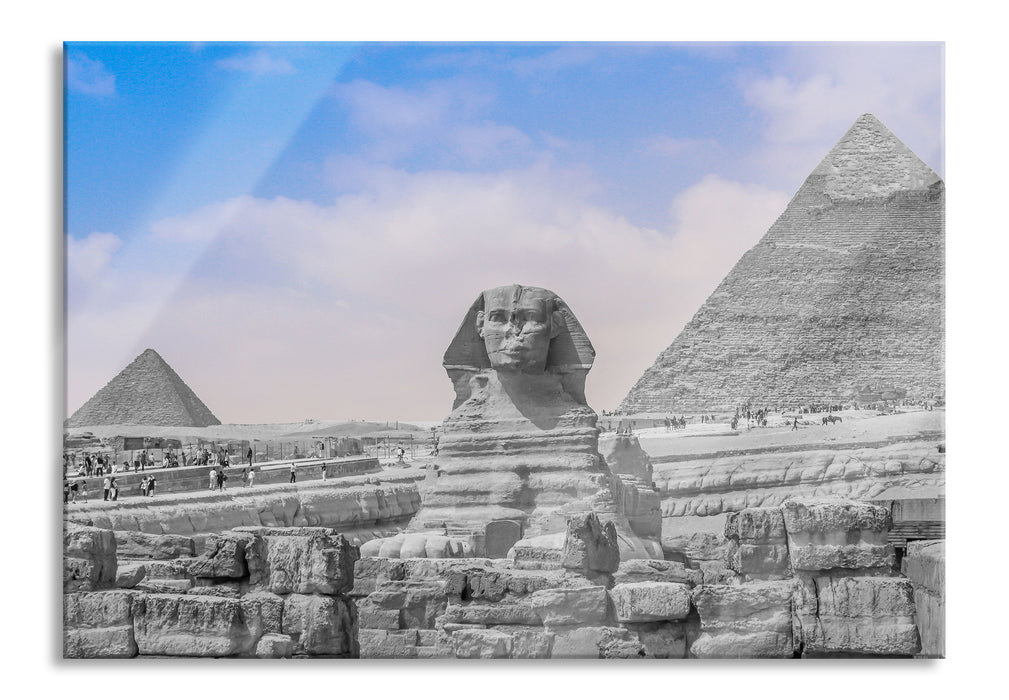Pixxprint wunderschöne Sphinx in Gizeh, Glasbild
