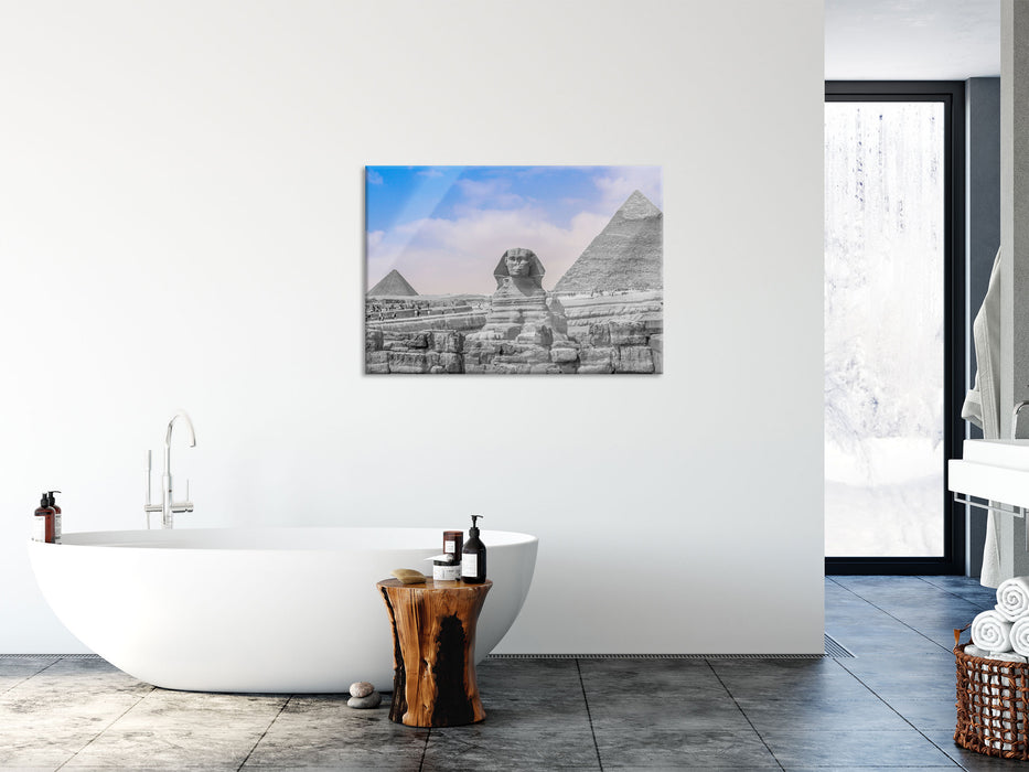 wunderschöne Sphinx in Gizeh, Glasbild
