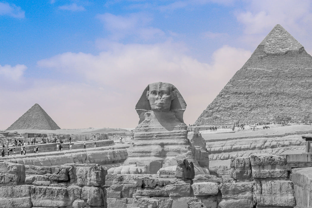 wunderschöne Sphinx in Gizeh, Glasbild