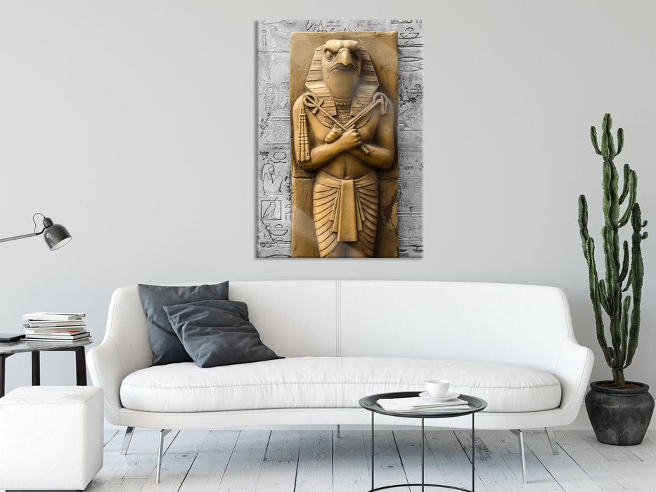 Horus der ägyptische Gott, Glasbild