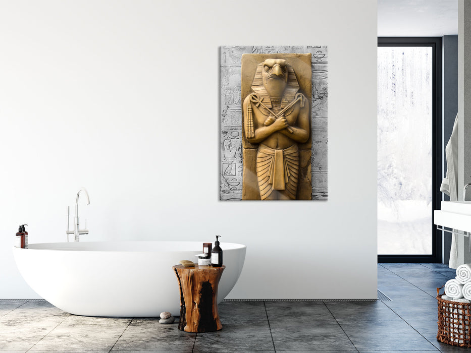 Horus der ägyptische Gott, Glasbild