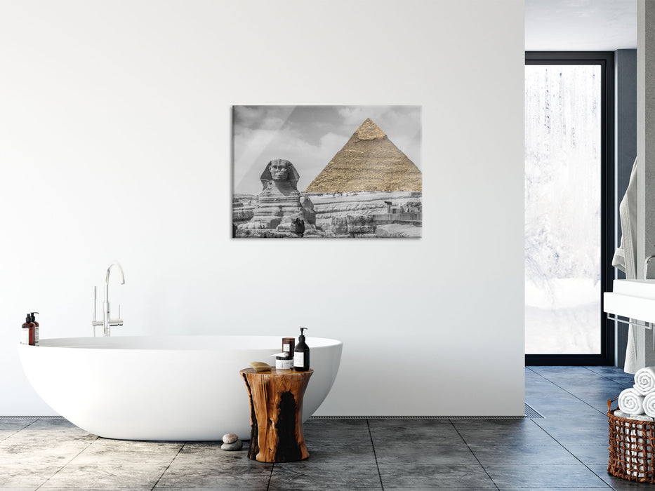 Sphinx vor Pyramide, Glasbild