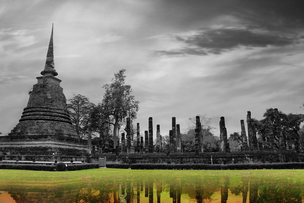 atemberaubender Buddha Tempel, Glasbild