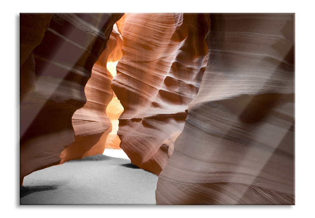 Durchgang im Antelope Canyon, Glasbild