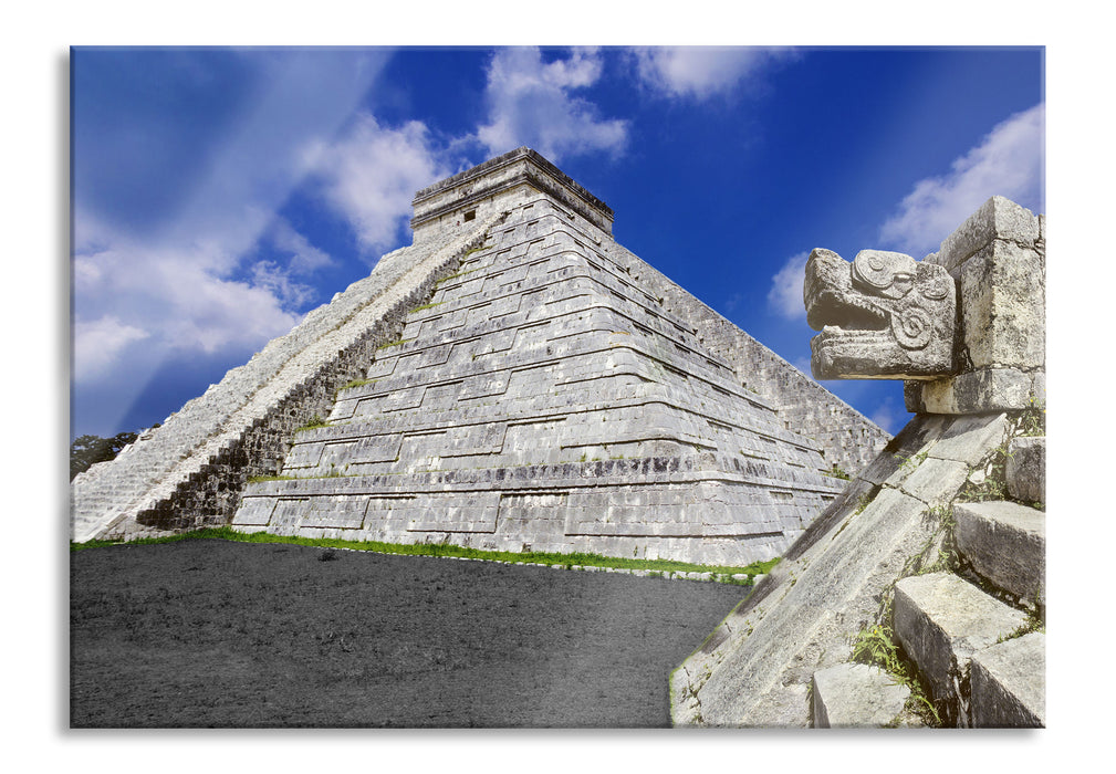 Maya Tempel in Mexiko, Glasbild