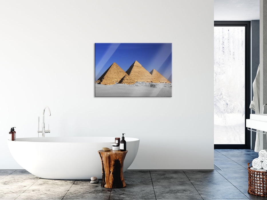 schöne Pyramiden von Gizeh, Glasbild