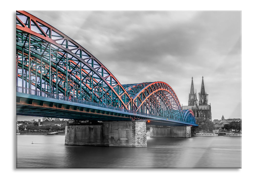 Pixxprint Brücke Kölner Dom, Glasbild