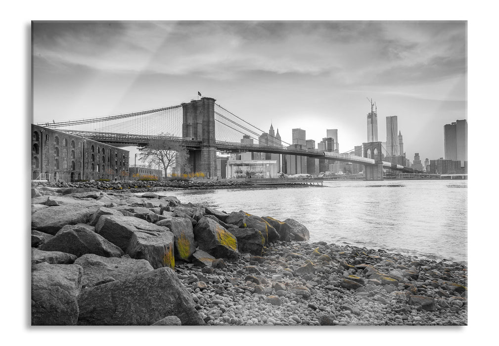 Pixxprint schöne Brooklyn Bridge, Glasbild
