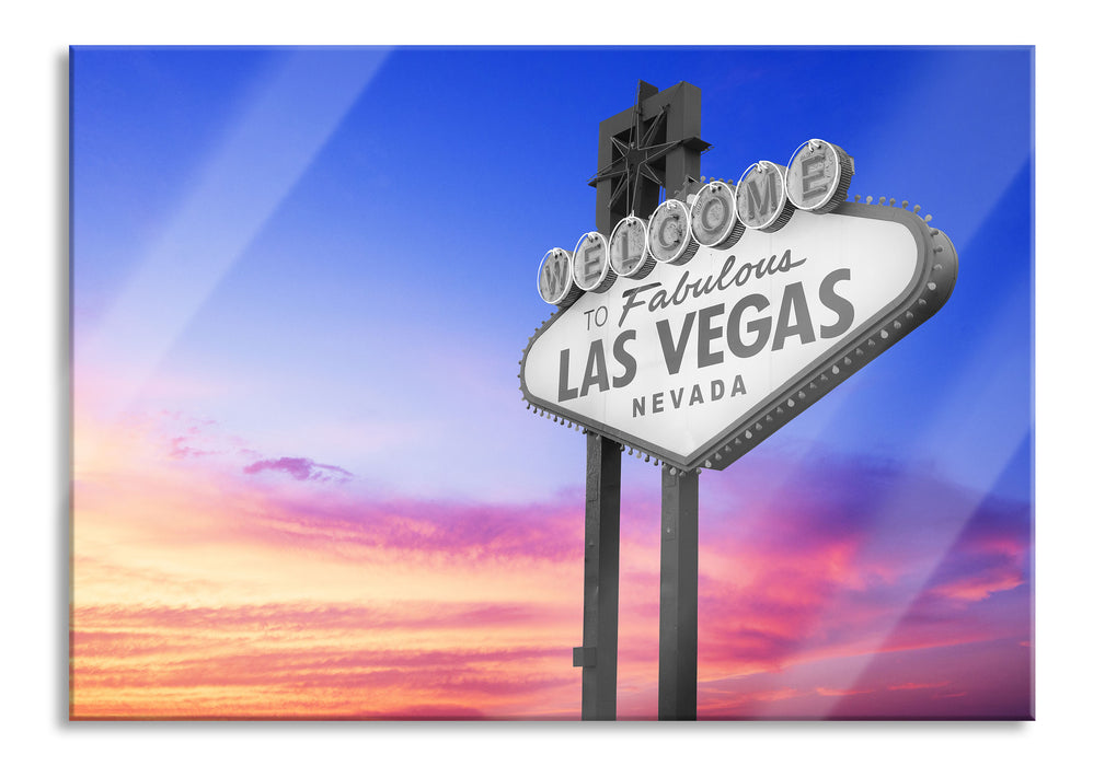 Pixxprint tolles Las Vegas Schild, Glasbild